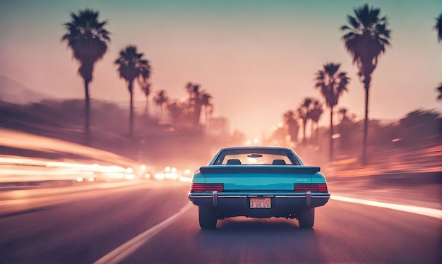 California dream Drive vibes with a classic 80s car