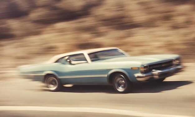 Foto california dreamin' drive vibra con un'auto classica degli anni '70
