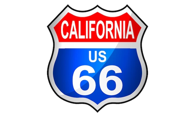 California route US 66 sign icon