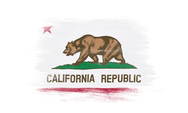 Photo california state flag brush stroke california flag background