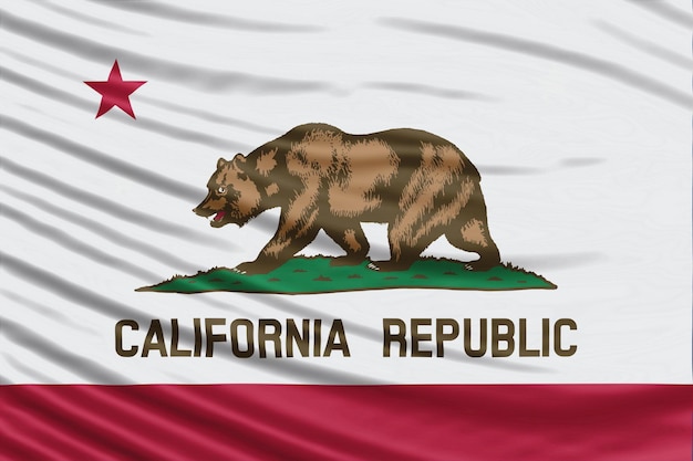 Californië staat vlag Golf close-up, Californië vlag achtergrond