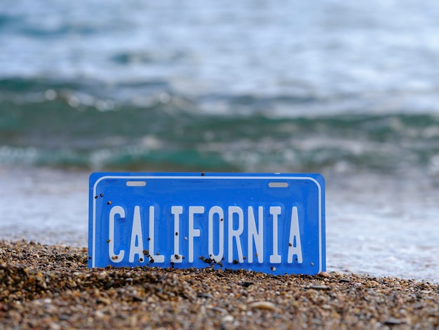 Californië teken op het strand