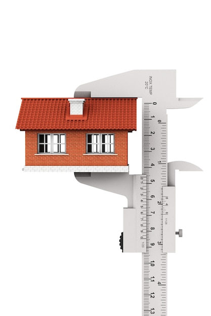 Caliper Measures House Building on a white background