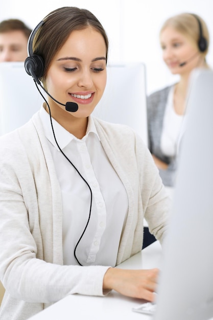 Call center Group of operators at work