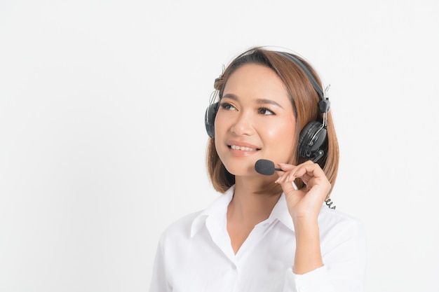 Call center operator woman.