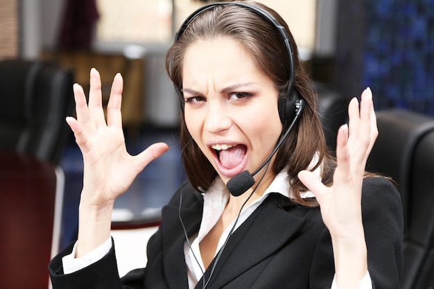 call center operator at work