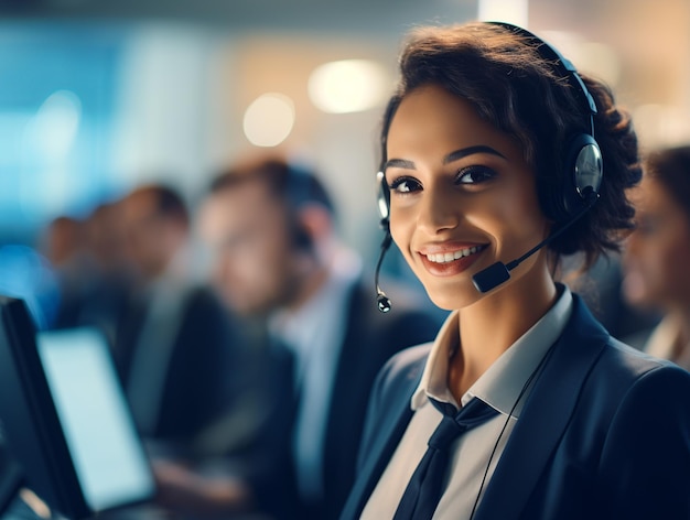 Premium AI Image | Call center operator