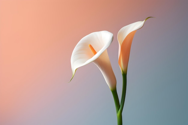 Calla Lily Flower Against Gradient Background