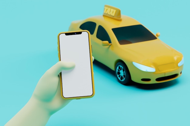 Calling a taxi by phone. online taxi. search and pay the car\
fare via smartphone.