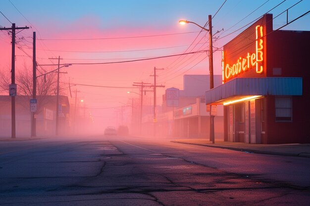 Calm Awakening Neon Light Morning