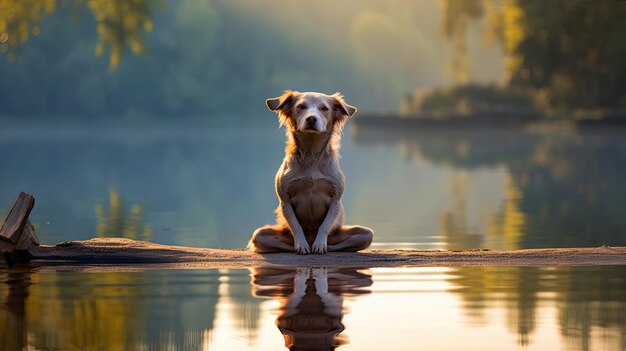 Foto cane calmo che medita