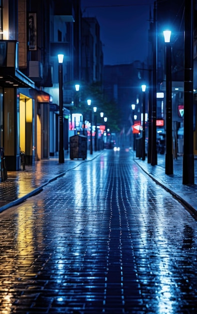 Calm Evening on a Desolate City Street