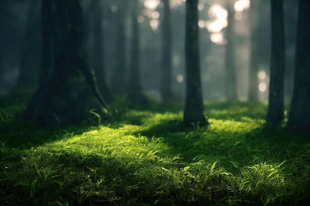 Спокойный зеленый лес