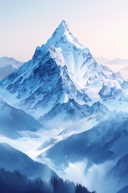 A calm morning spreads over frosty peaks inviting adventurers to witness their grandeur AI Generated