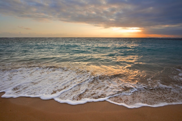 Calm ocean during tropical sunrise