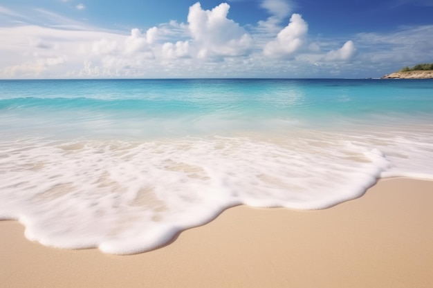 Calm Ocean Waves On Tropical Sandy Beach