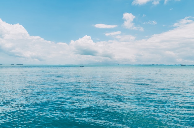 Calm Sea Ocean And Blue Sky Background 