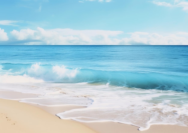 A calm and serene beach with clear blue waters