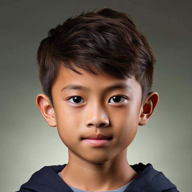 Premium AI Image | Calm Stare of a Passive Filipino Boy
