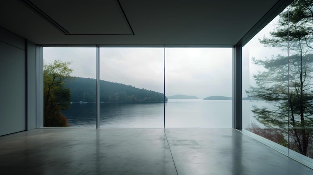 calm view large minimal glass window
