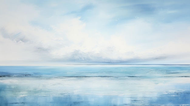 イングリッド・バーズのスタイルの静かな水空の絵画