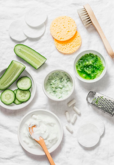 Calming cucumber yogurt mask Ingredients for homemade cucumber face mask