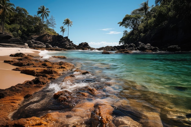 Photo camboa beach natural pools in ipojuca brazil generative ia