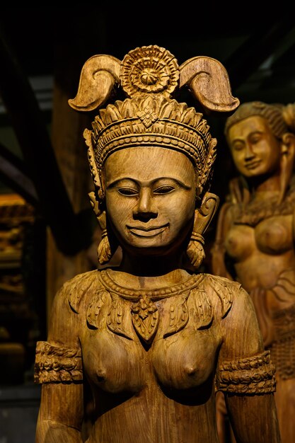 Cambodia wood carving art