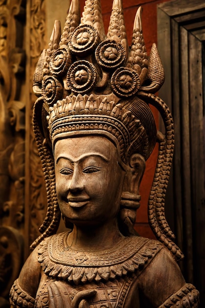 Cambodia wood carving art