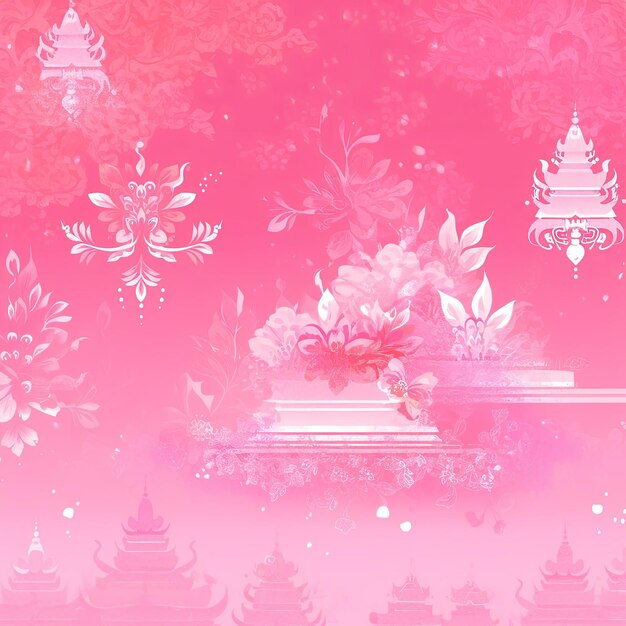 Cambodian New Year background in pink