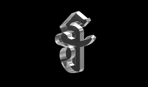 Cambodian Riel or KHR currency symbol of Cambodia made with Glass 3d Illustration 3d rendering