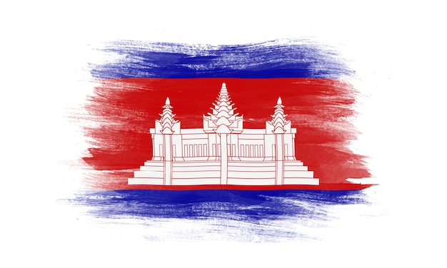 Cambodja vlag penseelstreek nationale vlag