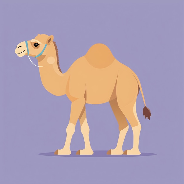 Camel cartoon flat illustration