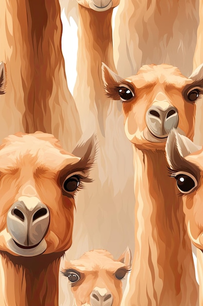 Camel faces seamless tiles