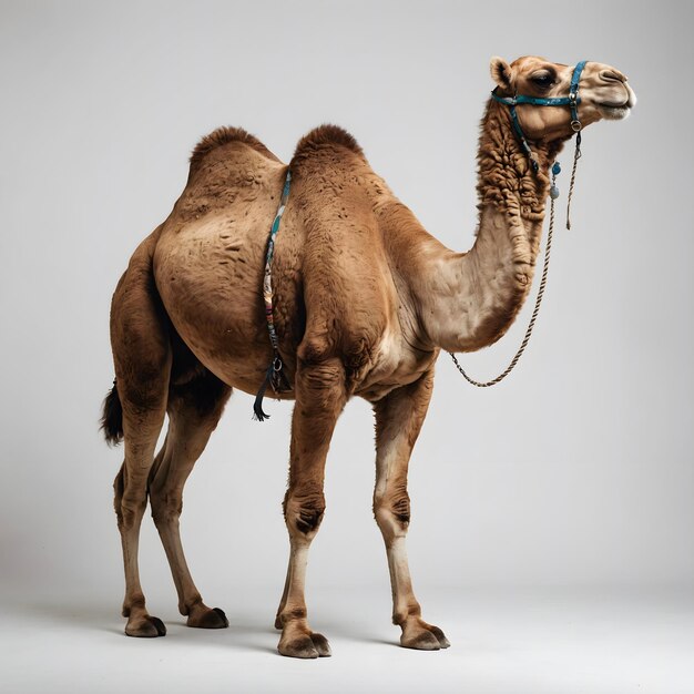 Photo camel with a blue tint on its head