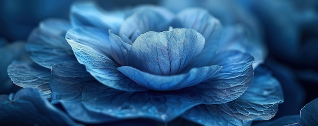 Photo camelia blue petal closeup