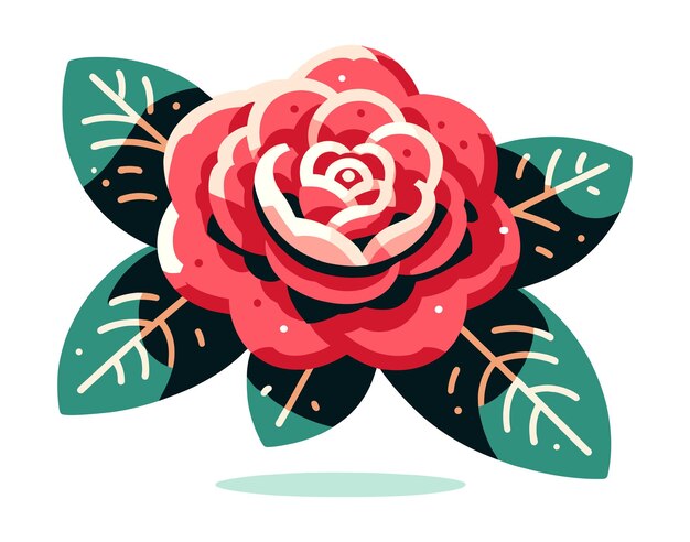 Photo camellia flower vector illustration on white background
