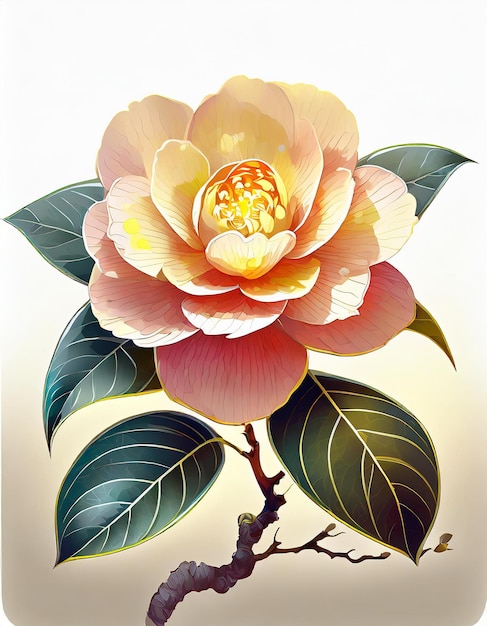 Camellia flowers illustration