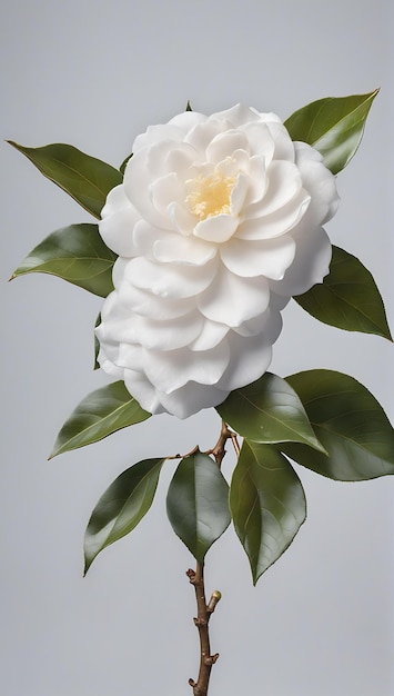 Camellia japonica aposAlba Plapos Deze witte kamellia met twee bloemen komt oorspronkelijk uit Azië