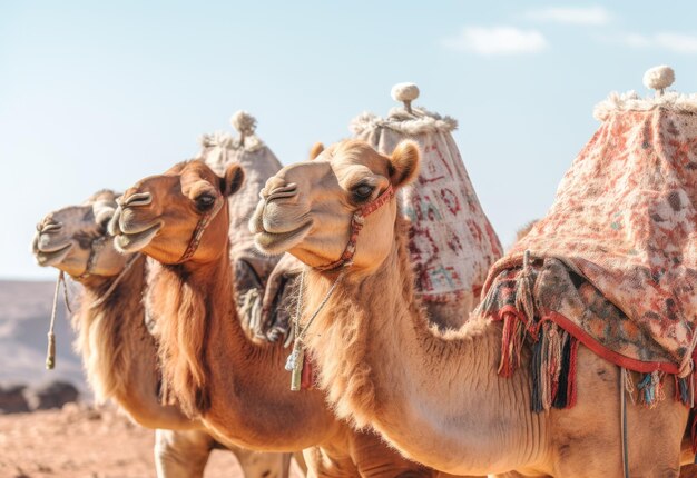 Photo camels in the desert