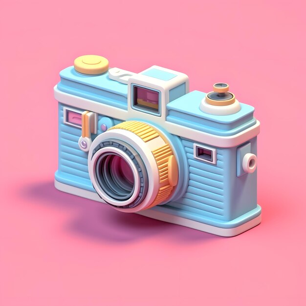 Camera 3d isometric world photography day