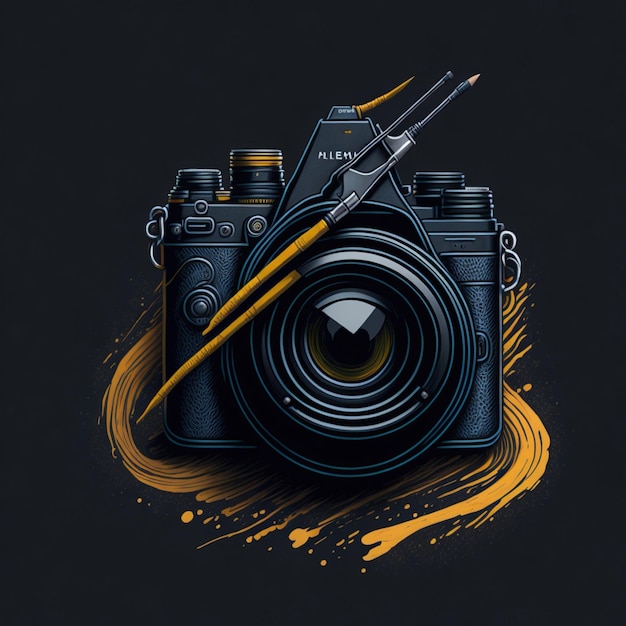 Premium AI Image | Camera and a brush intertwined connection between ...