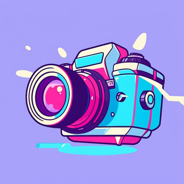 Foto camera cartoon grafisch beeld kleurrijke illustratie