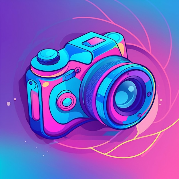 Camera cartoon graphic image colorful illustration