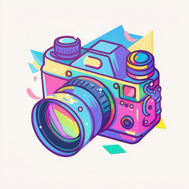 Photo camera cartoon graphic image colorful illustration