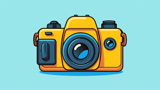 Camera floating cartoon vector icon illustration technology holiday icon concept isolated flat