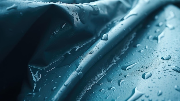 The camera follows droplets sliding off a wet hoodie revealing the raw and natural beauty of the