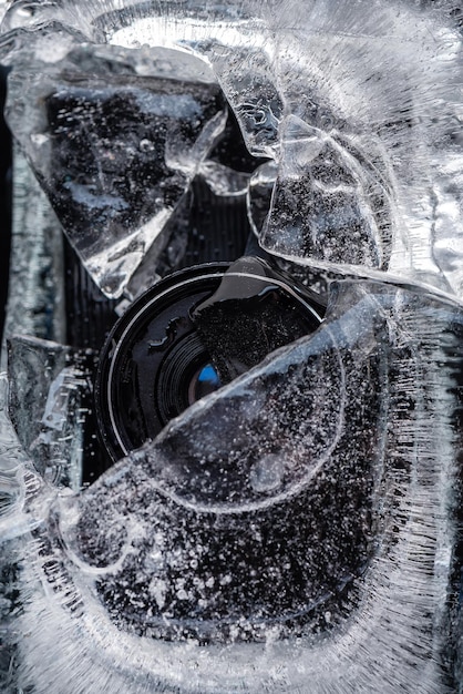 Camera frozen in ice