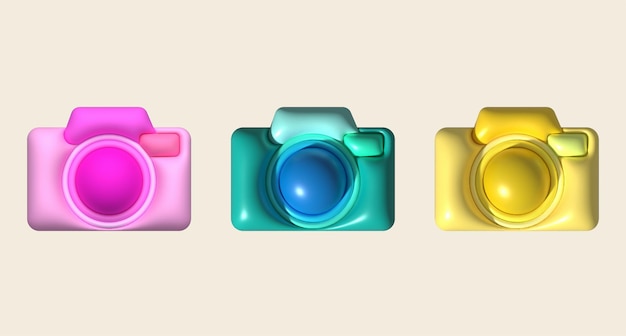 Camera icon illustration 3D for design work