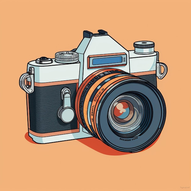 a camera in an illustration style